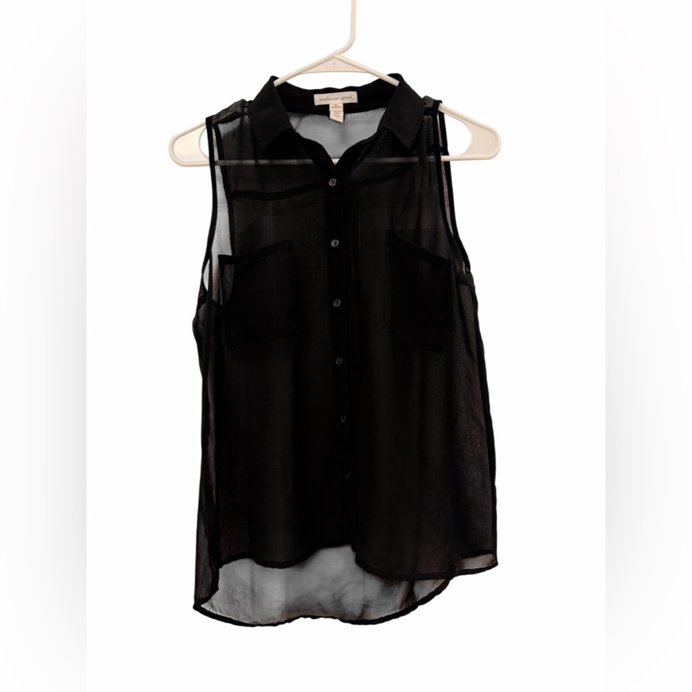 Ambiance appeard Black Sheer Sleeveless Top